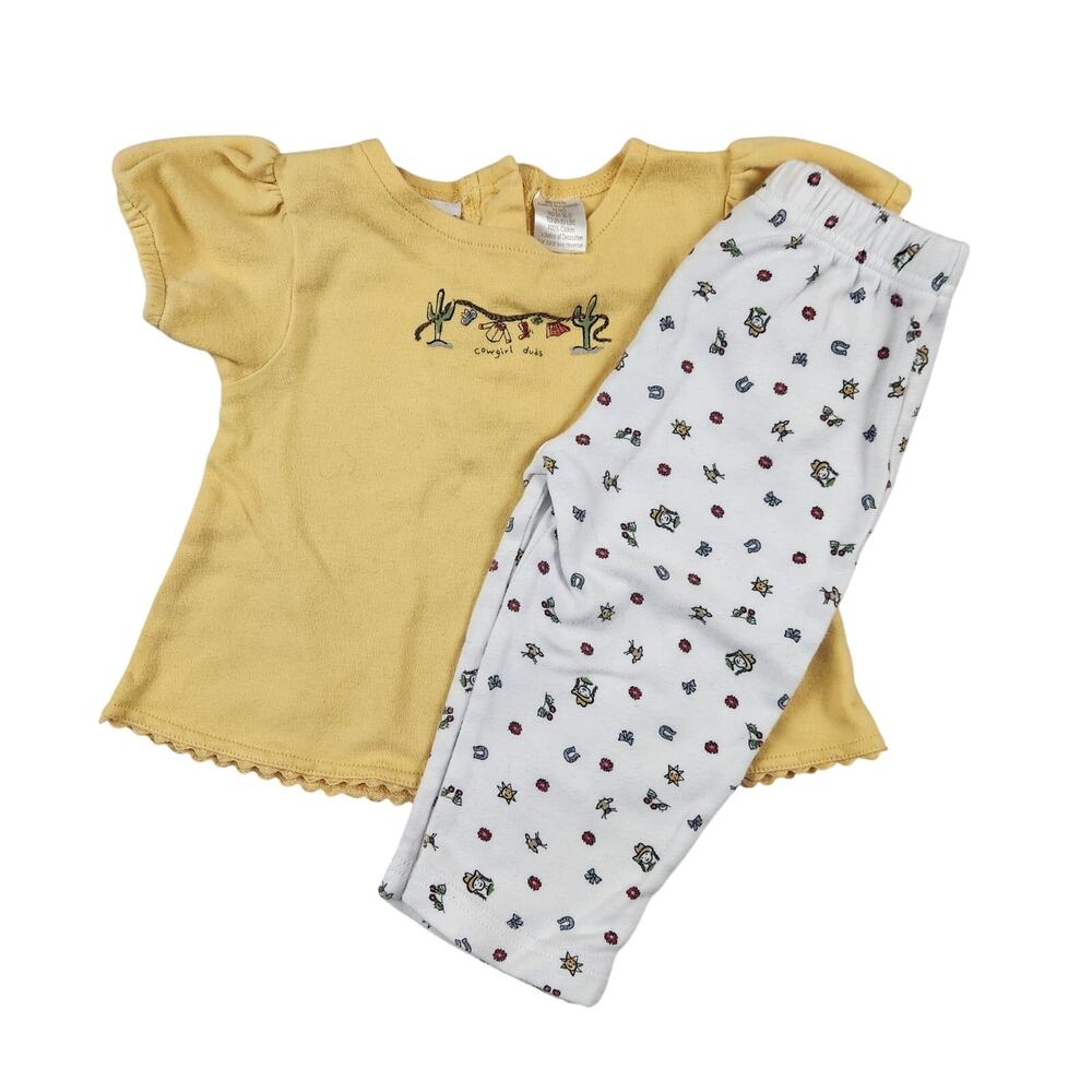 Cherokee Baby 12M Cowgirl Duds Western Vintage Y2K Outfit Set Yellow